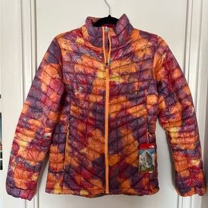 The North Face Women's Multi-Colour Puffer Jacket - Orange, Pink & Purple